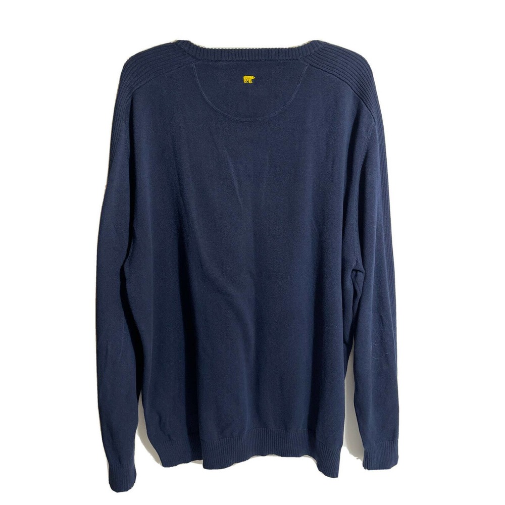 Jack Nicklaus Men's Cotton V Neck Sweater Navy XL - Picture 2 of 4